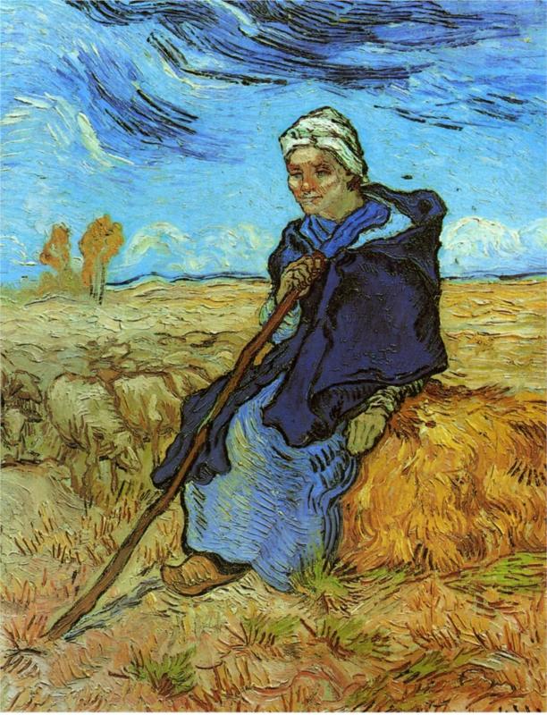 The Shepherdess (after Millet) - Van Gogh Painting On Canvas